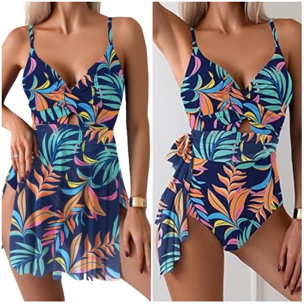 B2prity One Piece Mesh Swim Dress Wrap Swimsuit